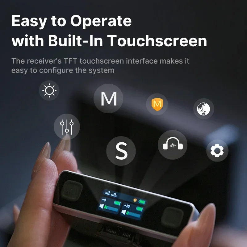2.4G Stereo Wireless Microphone 100m Pickup 20+H Dual-Channel Recording for DSLR IOS Android PC Live Interview