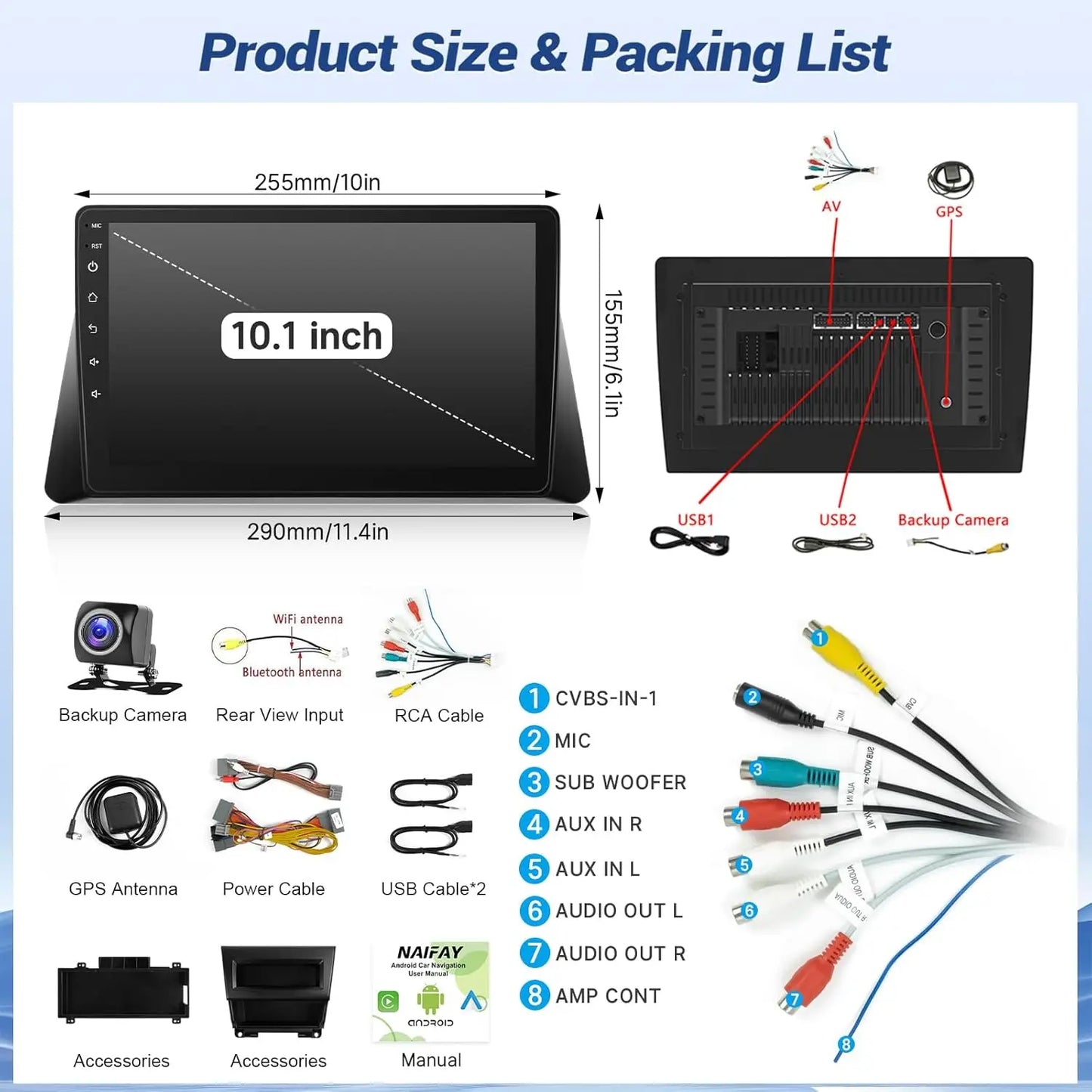Android 15 Car Radio Video Audio Multimedi Player for Honda Accord 8 US 2008-2013 CarPlay GPS Navi DSP Stereo Split Screen WIFI