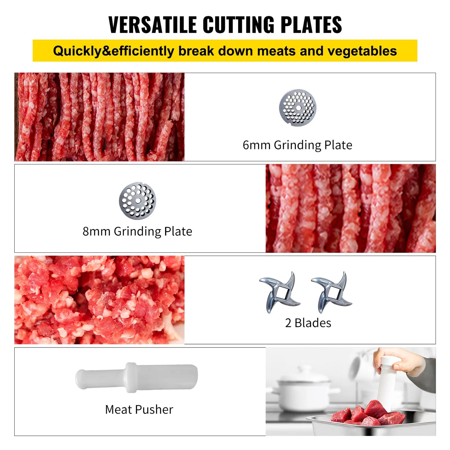 Electric Meat Mincer 330LBS/H Capacity Meat Grinder Machine, Stainless Steel Meat Grinder Commercial Sausage Stuffer Maker for Home & Commercial Use