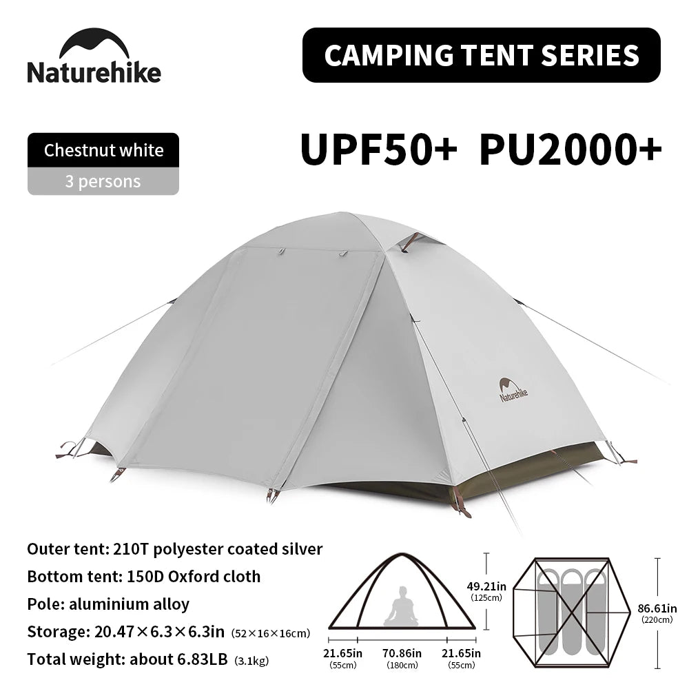 Camping Tent 2-3 People Waterproof UPF50+ Camping Tent Outdoor Ultralight Portable Hiking Trekking Sun Shelter