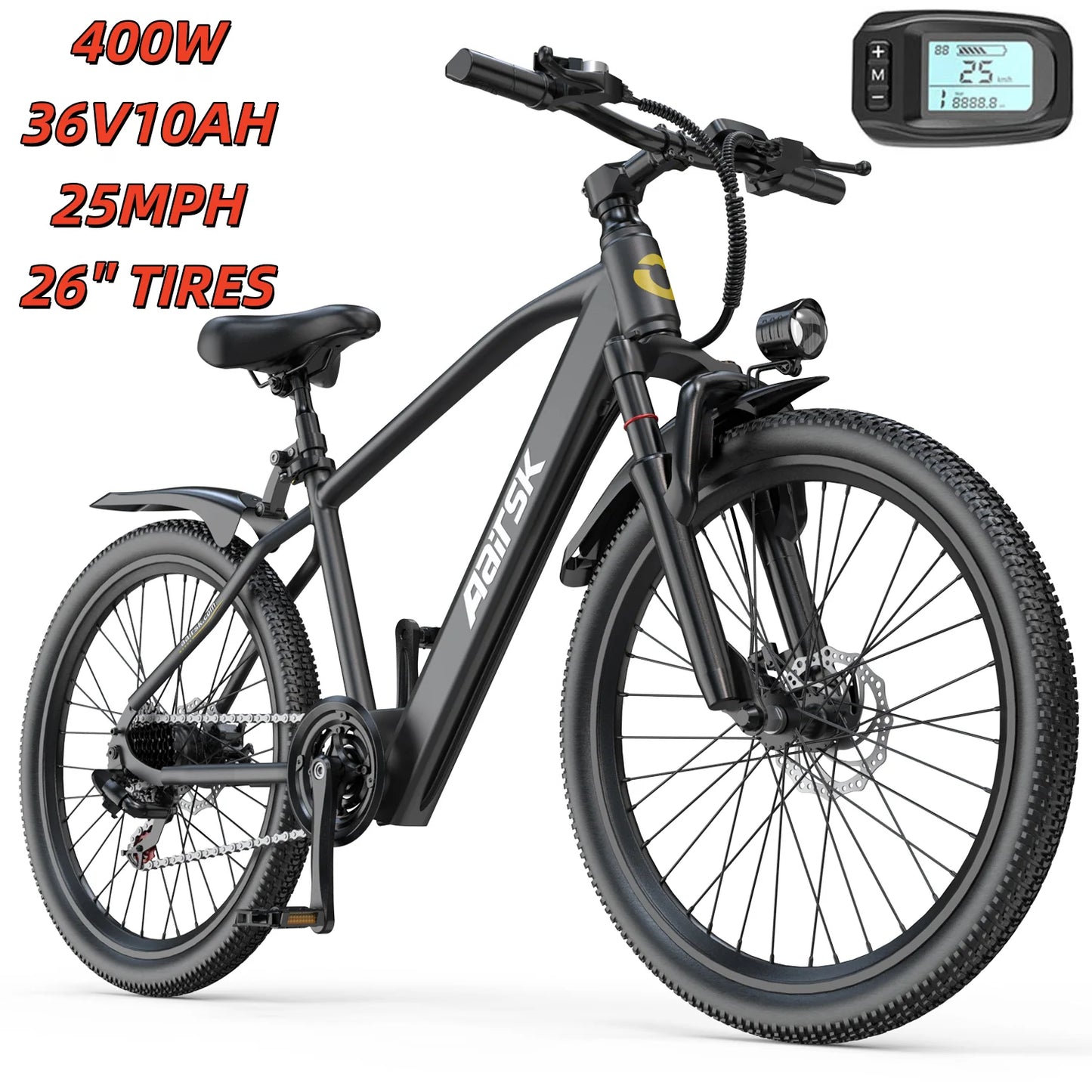 1500W Electric Bike 48V 15Ah Battery 26" 4.0 Fat Tire Ebike 34MPH High Speed Mountain Bicycle Off-Road Snow Bike for Adults
