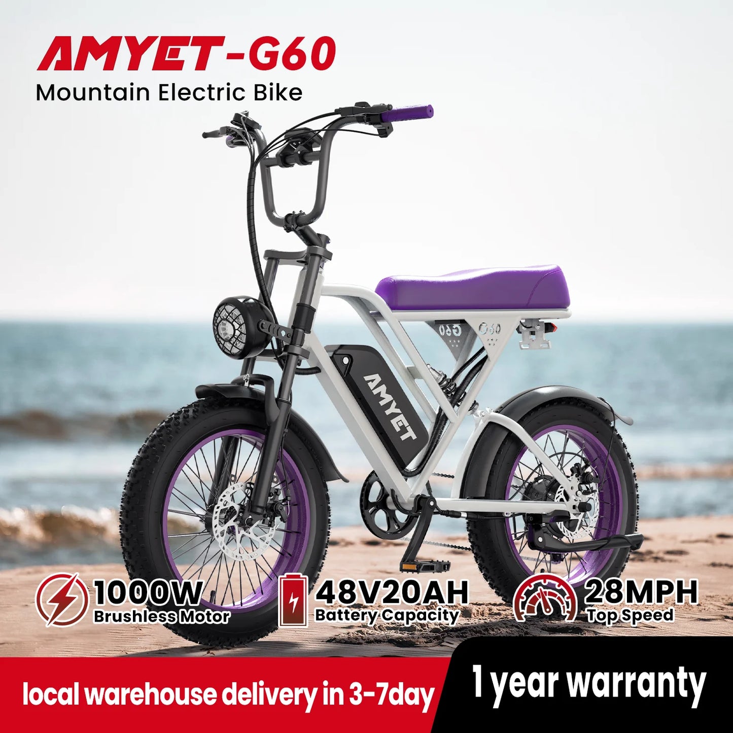 Adults Electric Bike 1000W Motor Bicycle 48V 20AH 20“ Tire Ebike Electric E Bikes Mountain Moped Ebikes For Men