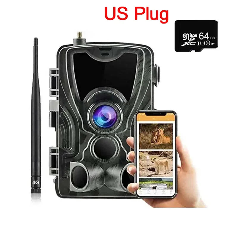HC-801pro 4G Hunting Trail Camera 4K Video Live Show Night Vision Photo Trap 30MP APP Bluetooth Control Wildlife Cameras