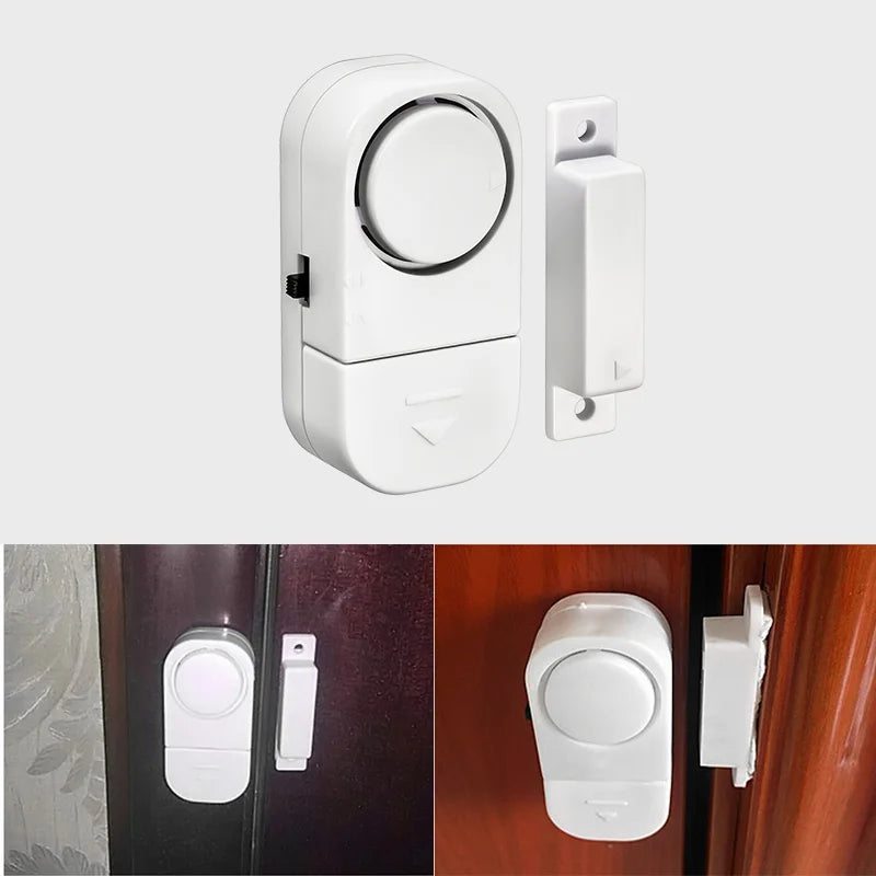 Window Door Sensor with Battery Independent Opening Magnetic Door Sensor 90db Wireless Security Alarm for Home House