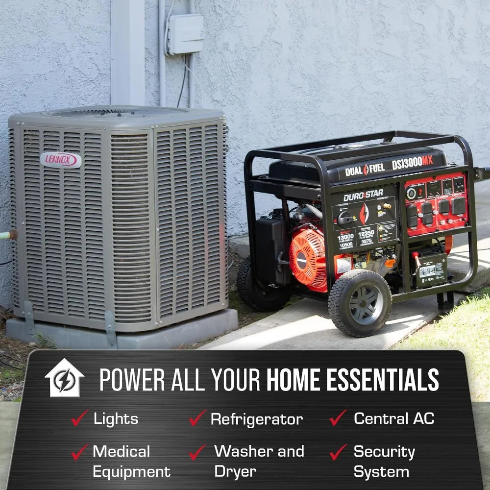 500cc 13000-Watt Dual Fuel Generator: Gas/Propane, Remote Start, Home/RV/Emergency Power