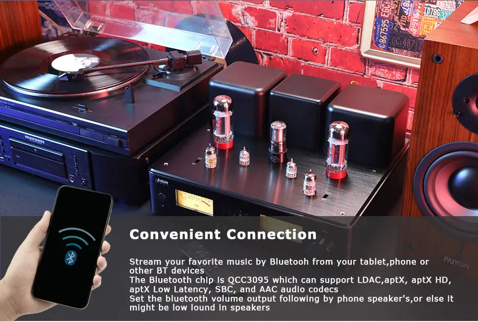 Juson Audio JTA200 300WRMS EL34 Class AB Intergrated Tube Amp With Headphone Sub Out Ship from Oversea Warehouse