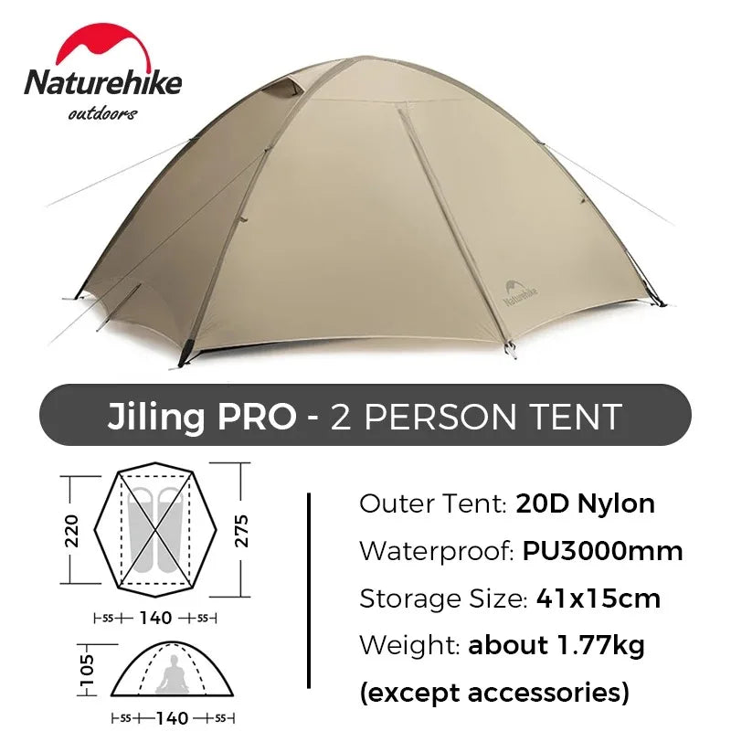 4 Seasons Giling PRO Hiking Tent Easy Setup Dome Tent Outdoor Camping Portable Equipment Mountaineering Tent Ultralight Backpacking Tent