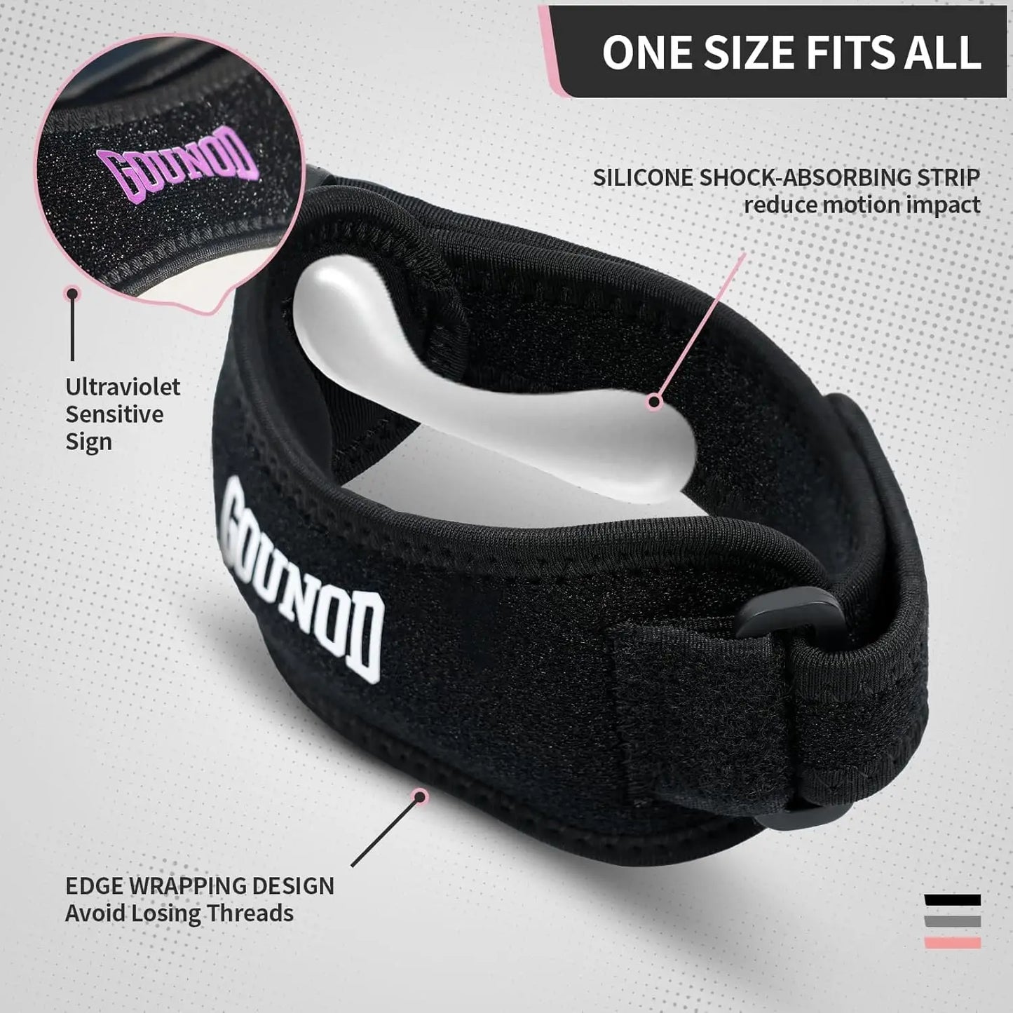 2PC/1Pair GOUNOD Patella Knee Straps Adjustable Knee Straps Running Sports for Pain Relief