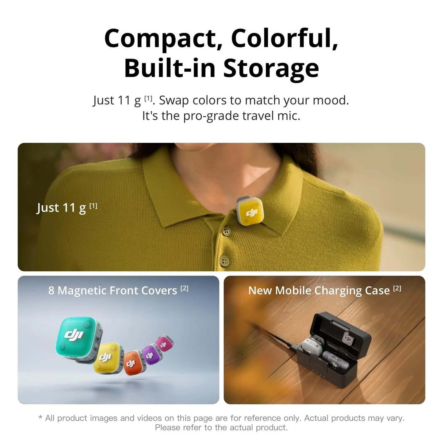 DJI Mic Mini 2, Compact Wireless Microphone, Long Range Transmission, Noise Cancelling, 2 TX + 1 RX + Charging Case