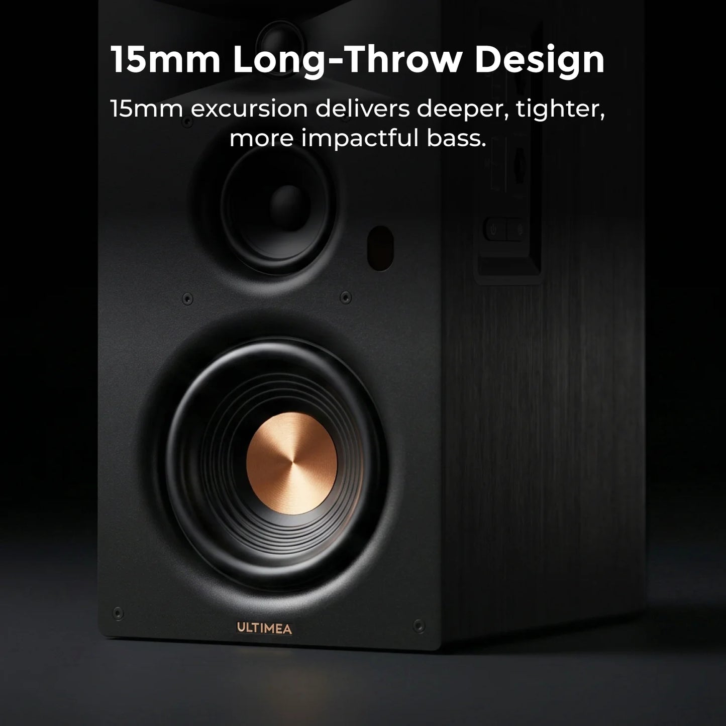 3-Way Bookshelf Speakers with 5.25'' Woofer, 70W RMS, App Control, Edge Horn Tech&BassMX for Home Theater, Record Player