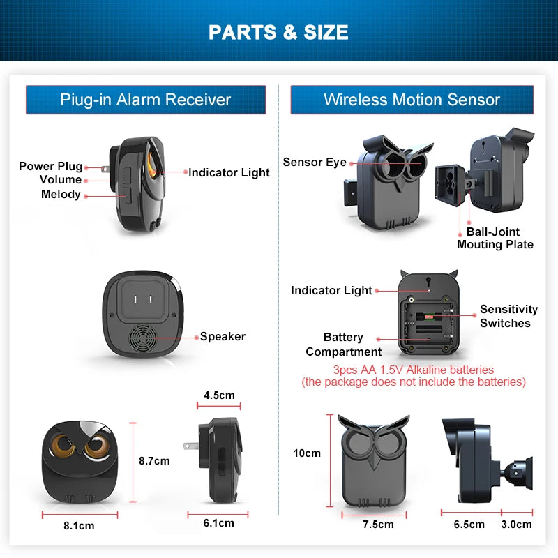 Wireless Driveway Security Alarm Waterproof PIR Motion Detector Garage Welcome Burglar Alarm Secure System Patrol