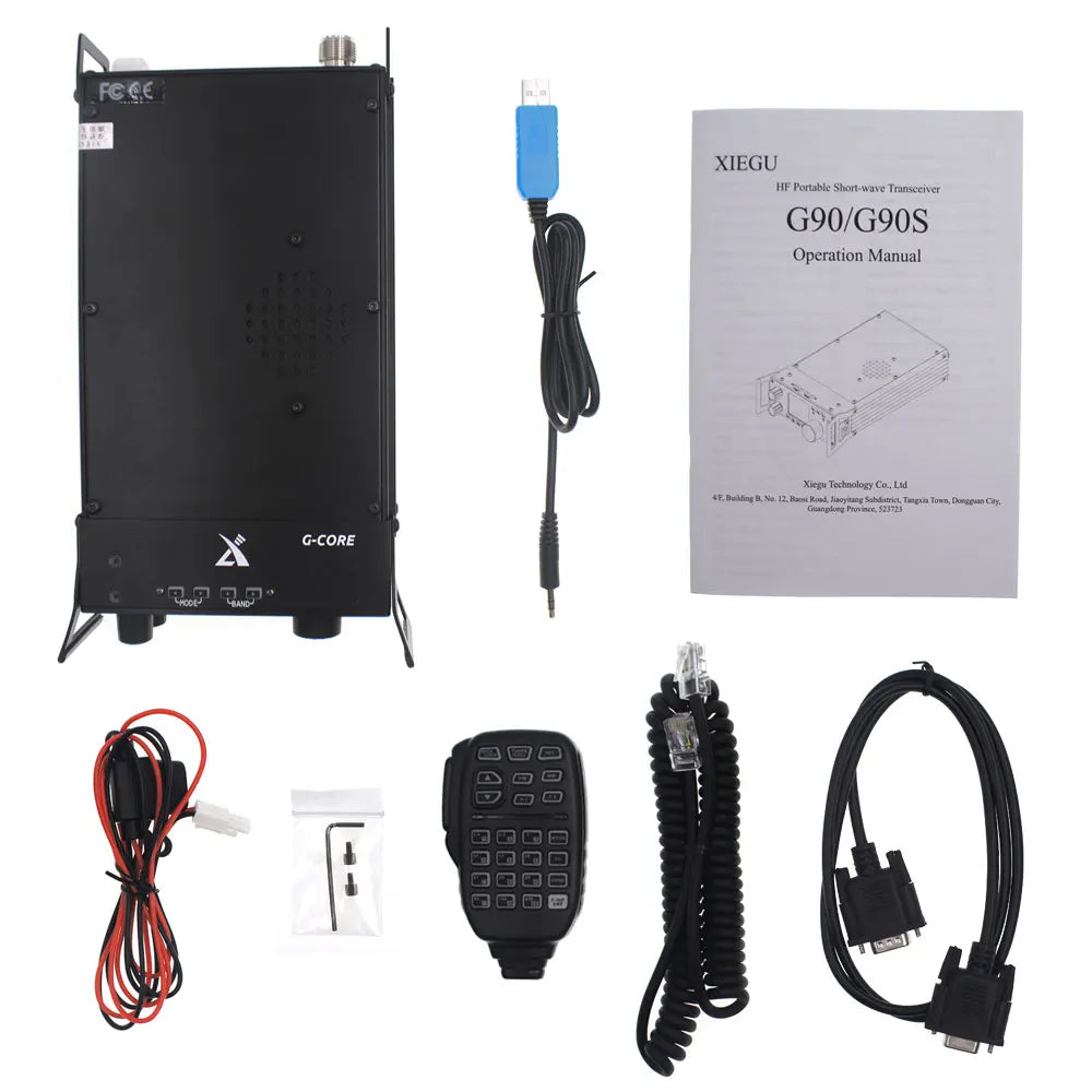 Xiegu G90 0.5-30MHz HF Amateur Radio 20W SSB/CW/AM/FM SDR Structure with Built-in Auto Antenna Tuner HF Transceiver