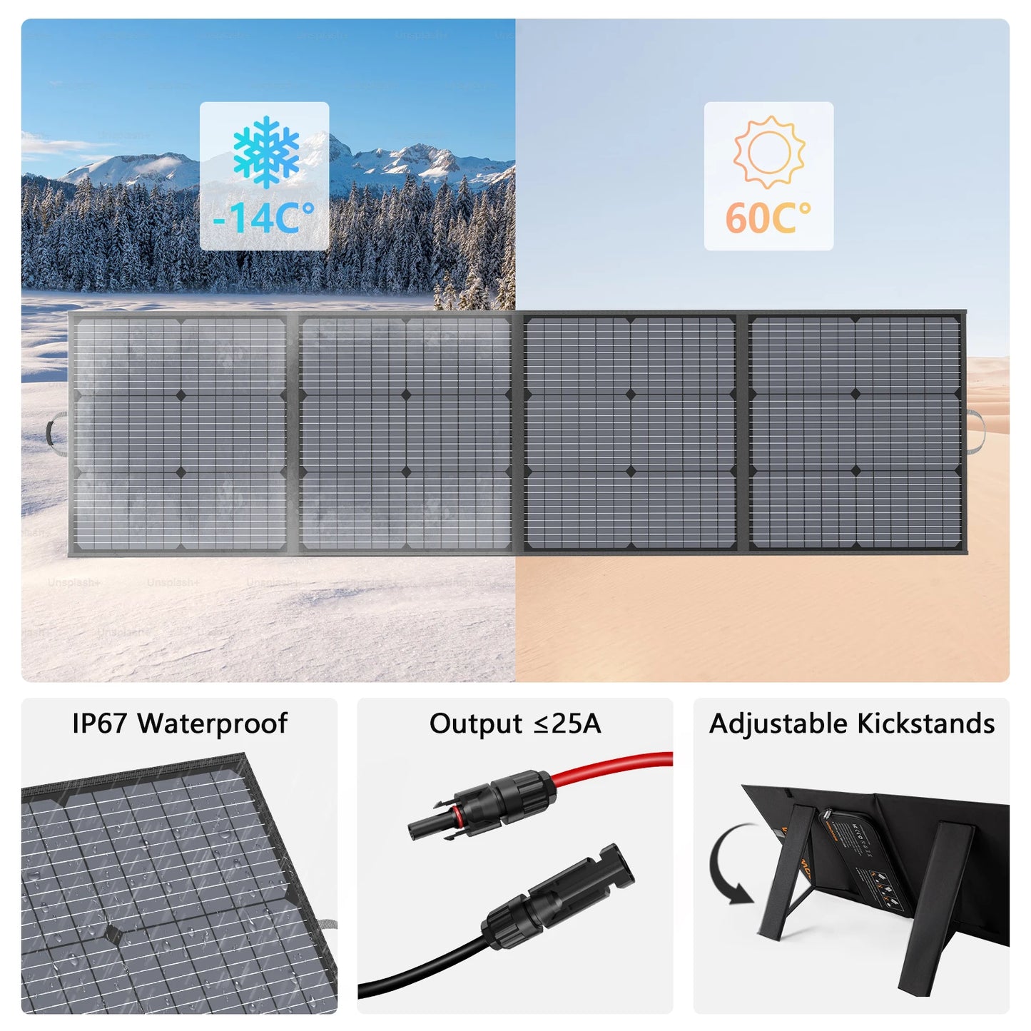220W 40V Portable Solar Panel Waterproof Foldable Solar Panel Power Backup Solar Charger for Power Station RV Camping