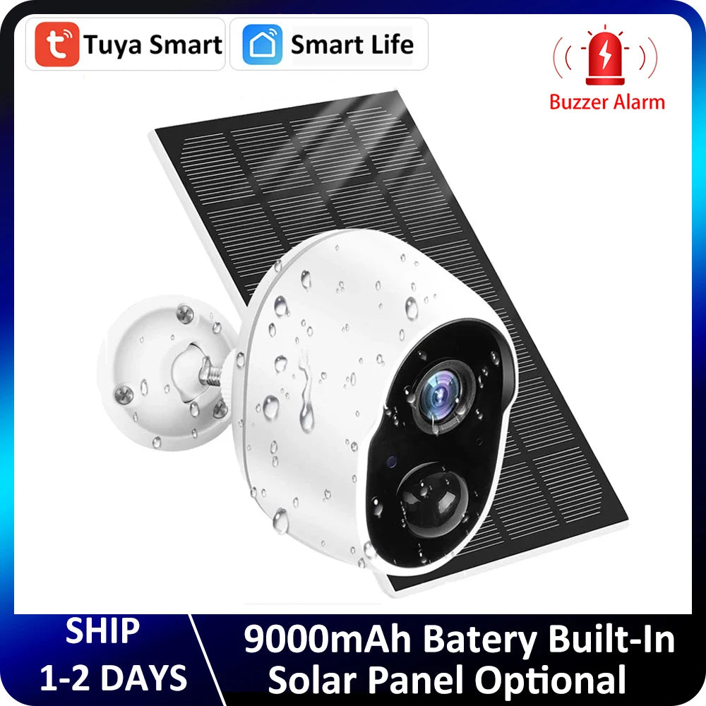 3MP 9000mAh Battery WIFI Surveillance Camera Tuya Smart Home Outdoor Security Protection Wireless CCTV Camera Solar Panel