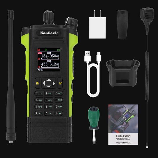 APX-8000 Green 12W 128CH VHF UHF Walkie Talkie Dual Band Radio Dual PTT and Duplex