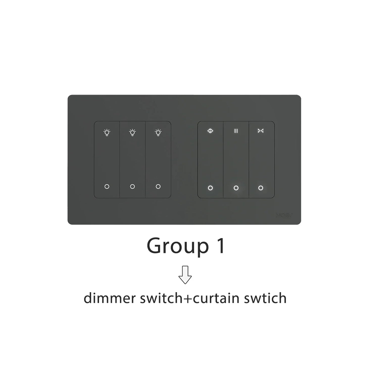MOES Star Ring Series ZigBee Smart Light Switch Dimmer Switch and Curtain Switch Smart Life APP Work with Alexa Google Home