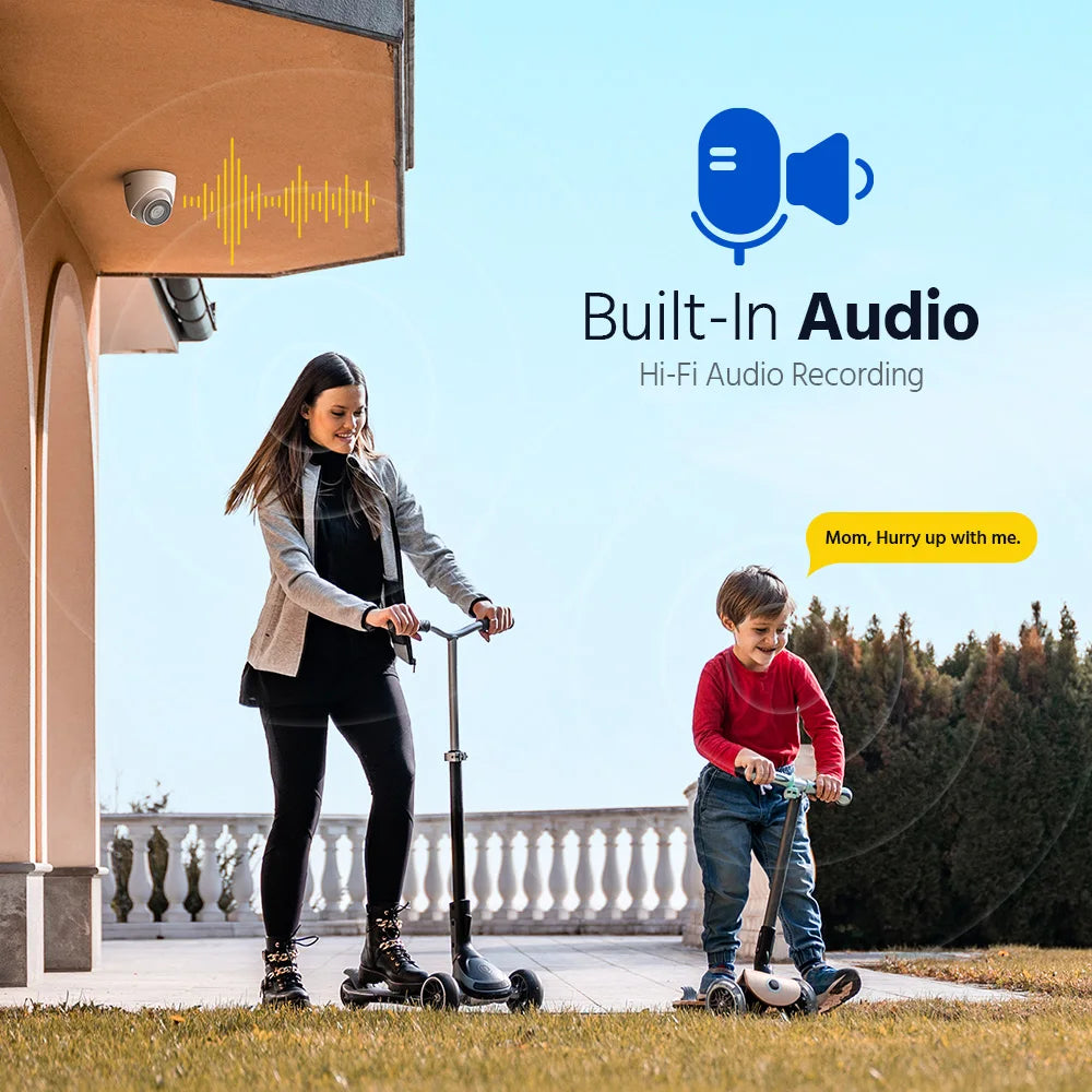 5MP IP Camera Outdoor Indoor POE Security Cameras Smart Home POE Surveillance Cameras TF Card Support With Audio in