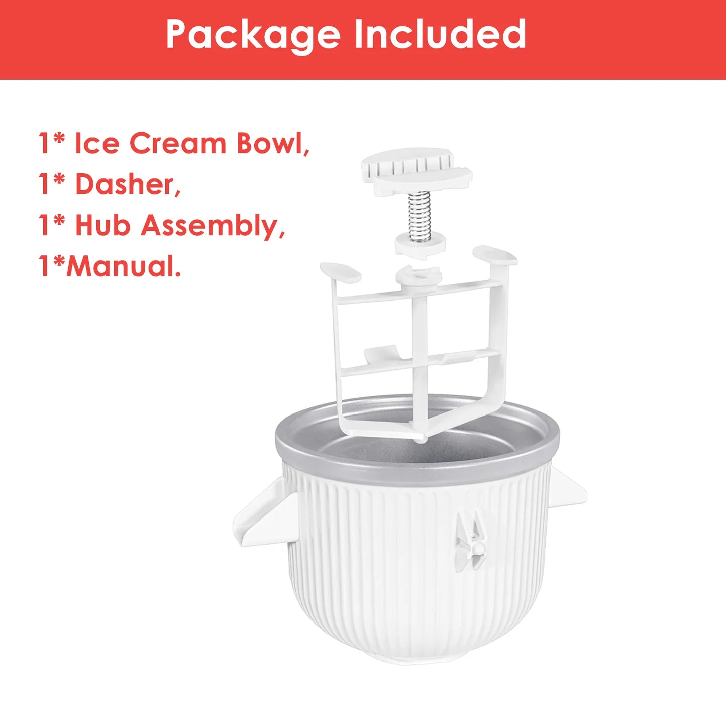 Ice Cream Maker Attachment for KitchenAid Stand Mixers, 2 Quart Frozen Ice Cream, Sorbet & Gelato Maker, Fits 4.5/5QT & 6QT KitchenAid Mixers