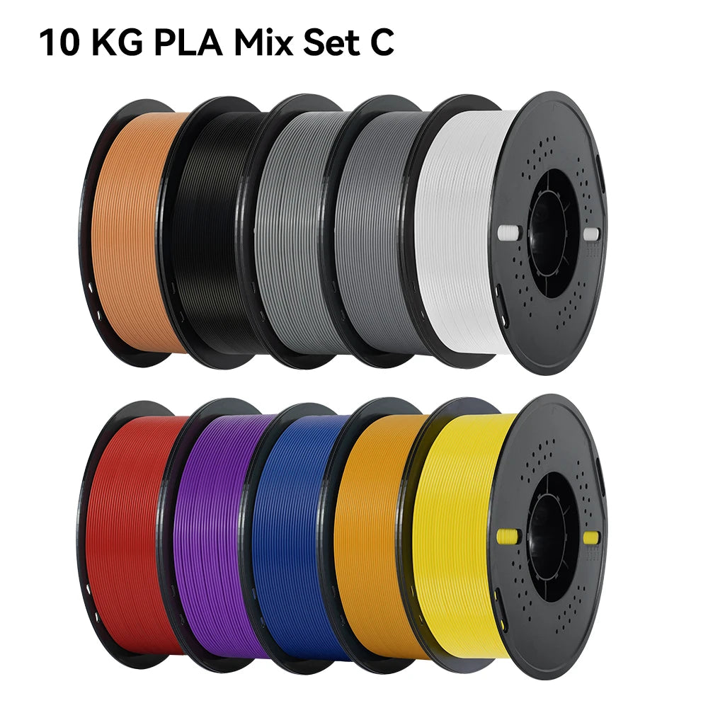 22LBS PETG or PLA filament 3D Printer Filament 10 Rolls 1KG 1.75MM Eco-Friendly Good Toughness Mix Color Free Shipping
