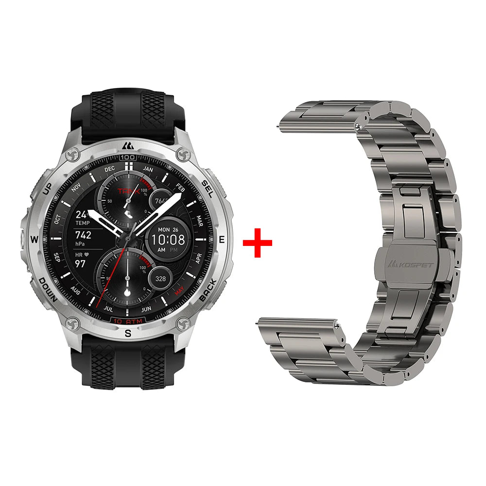 Tank T4 Smart Watch for Men 6-Sat GPS Offline Maps 10ATM Waterproof Heart Rate Diving Skiing Hiking for Android iOS