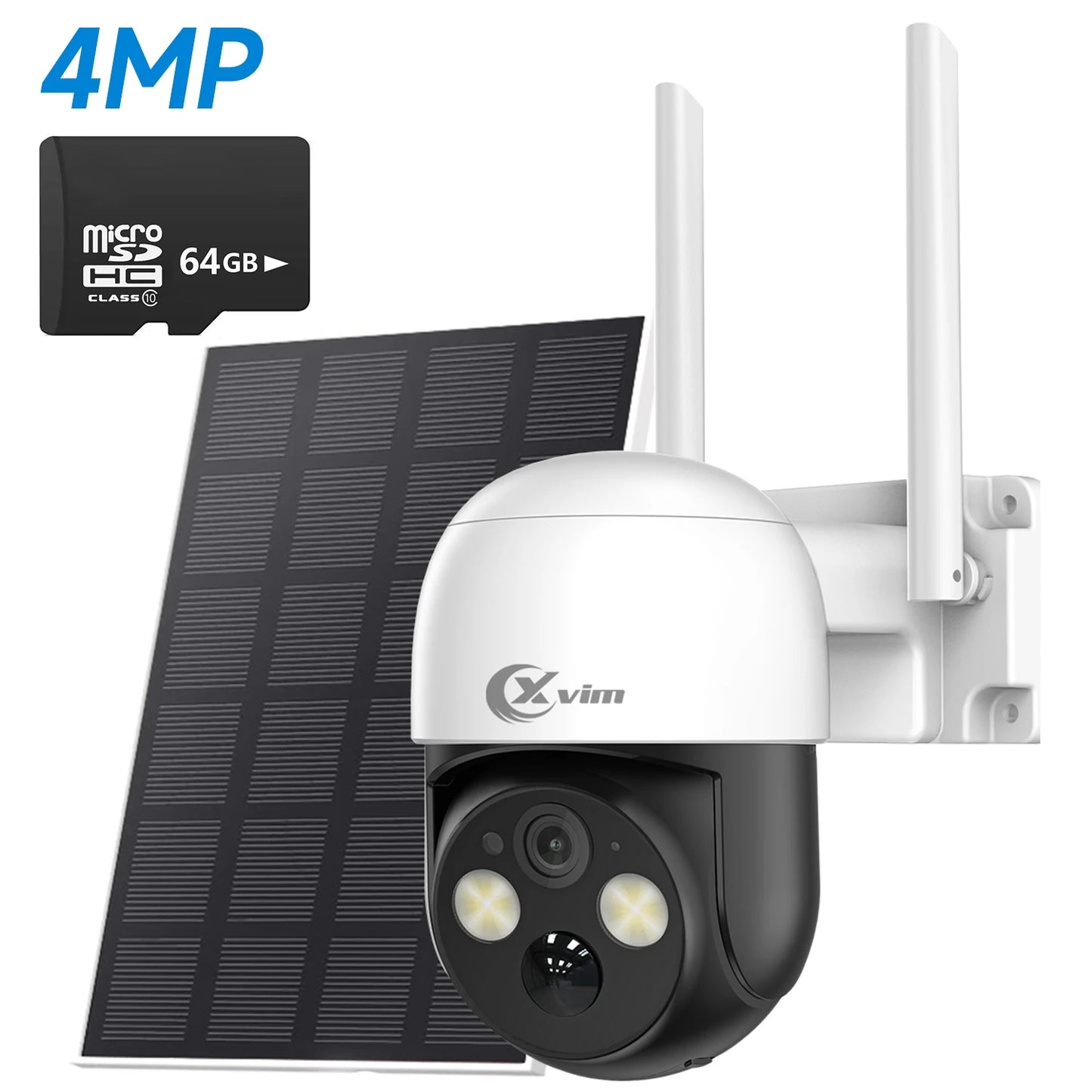 4MP Wireless Security Camera Outdoor WiFi Solar Battery Powered Camera Pan/Tilt Rotate Surveillance Camera Home Protection 2.4G