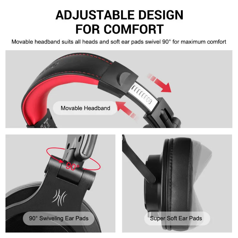 Wired Over Ear Headphone With Mic Studio DJ Headphones Professional Monitor Recording & Mixing Headset For Gaming