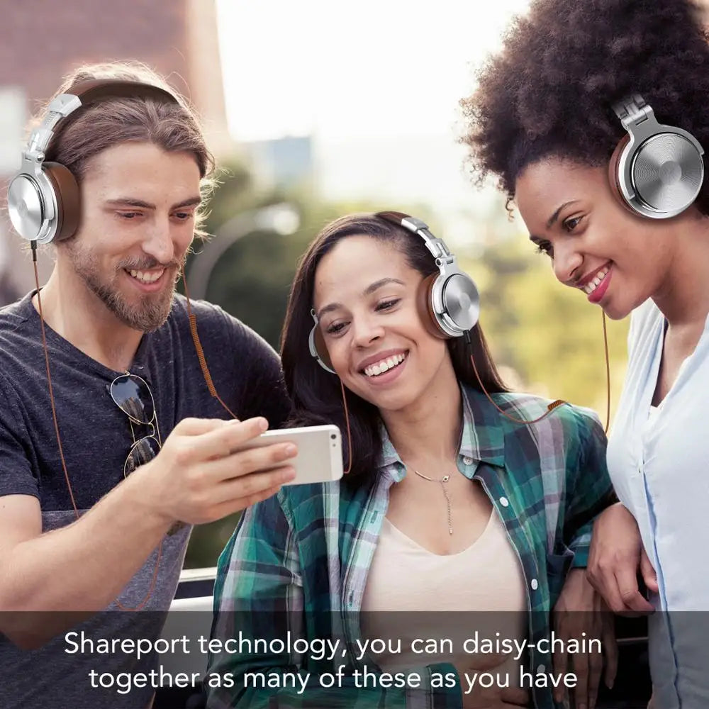 Professional Studio DJ Headphones With Microphone Over Ear Wired Earphones HiFi Monitors Foldable Gaming Headset