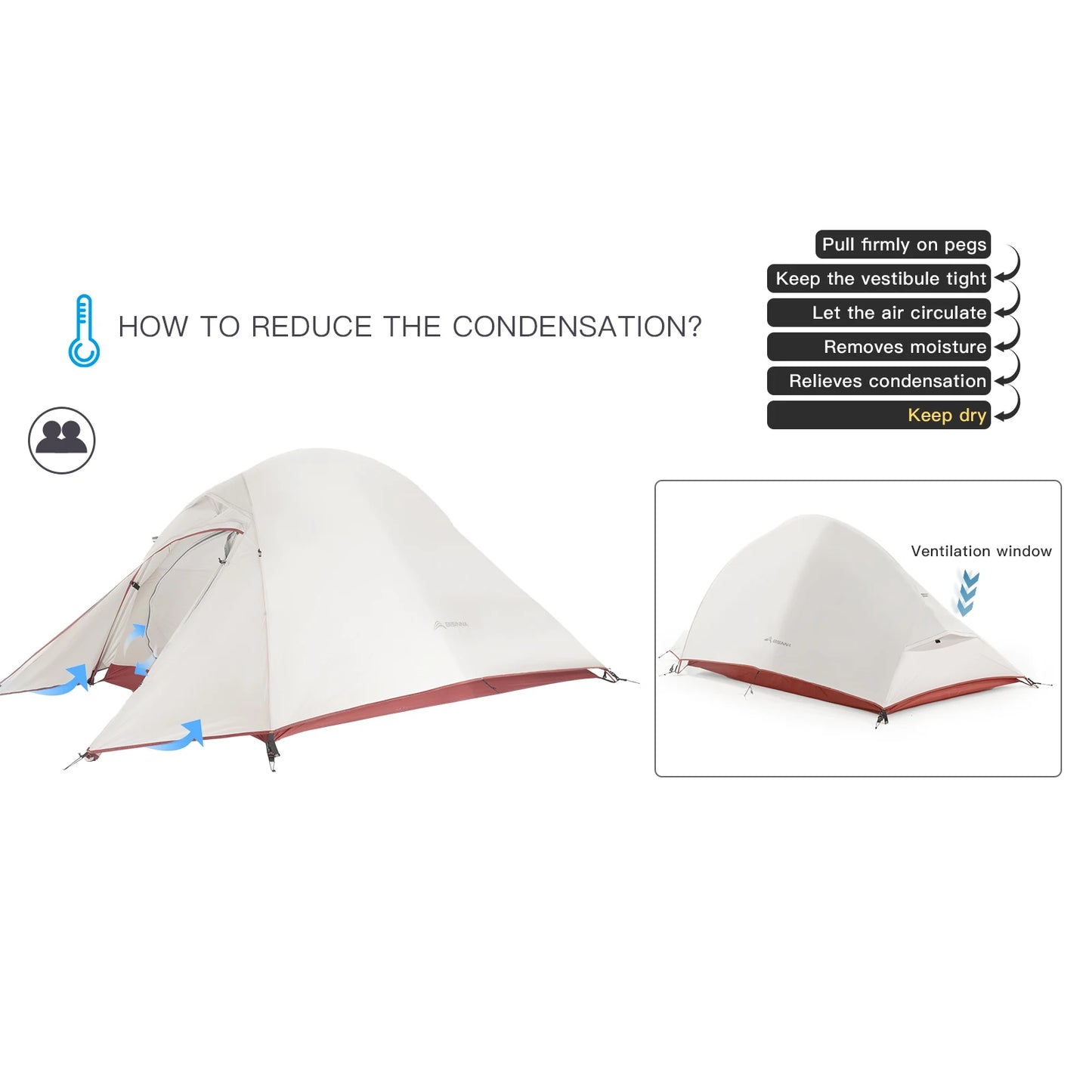 Ultralight Camping Tent Backpack Tent 20D Nylon Waterproof Outdoor Hiking Travel Tent Cycling Tent 1-2 Person