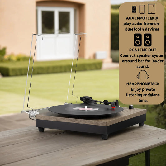 Record Player Portable Suitcase Audio with Built-in Speakers, 3-Speed Vinyl Spinne