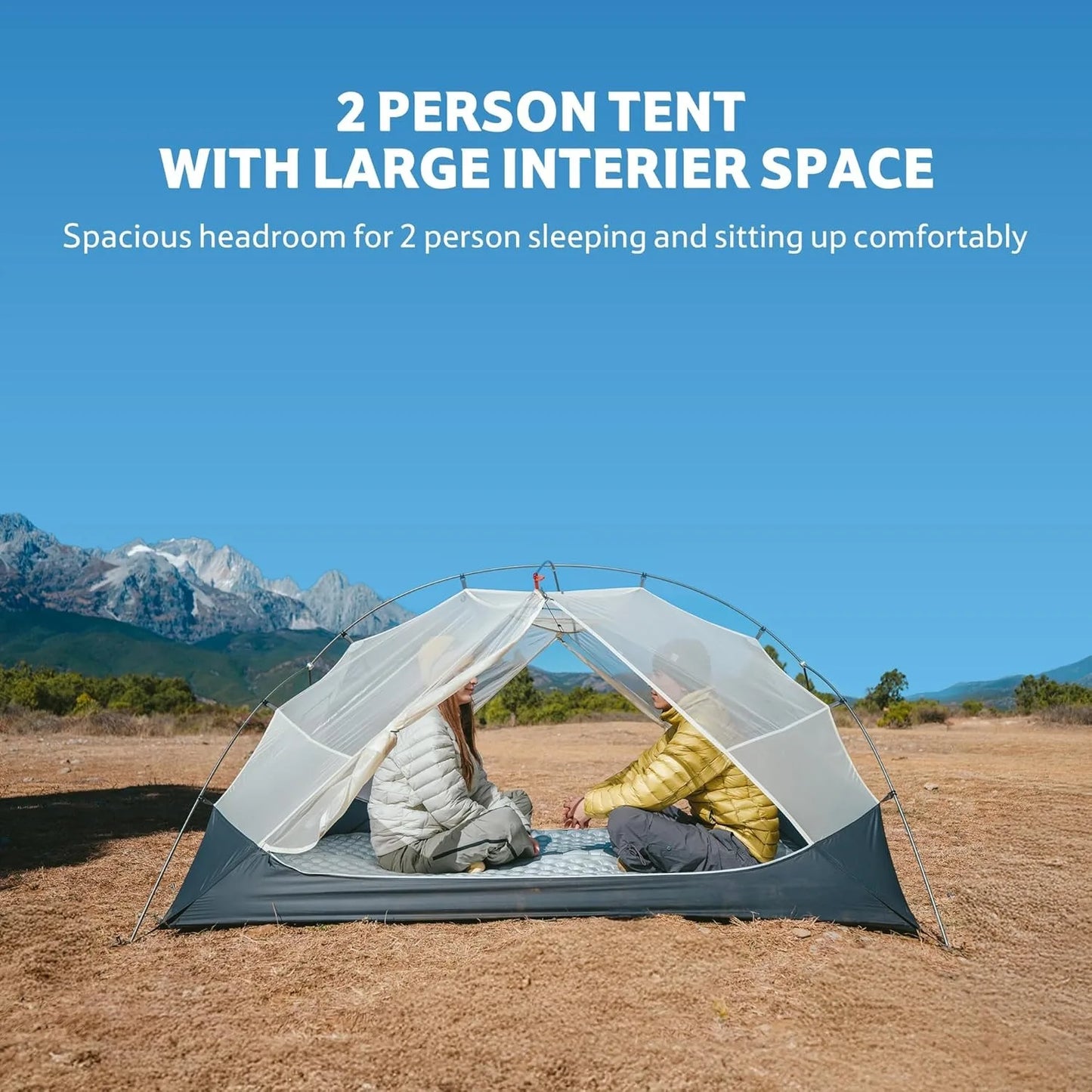 Ultralight Backpacking Tent 15D Nylon Waterproof Hiking Tent 1/2 Person Riding Travel Trekking Shelter Tent