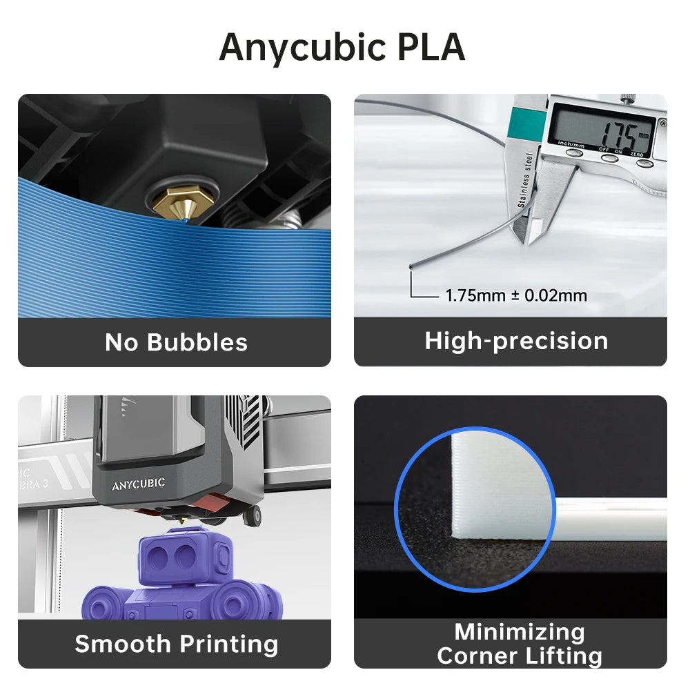 0KG Refill PLA Filament 3D Printer 1.75mm Spooless Plastic Rubber Filament Material For FDM 3D Printer for Kobra 3 S1C