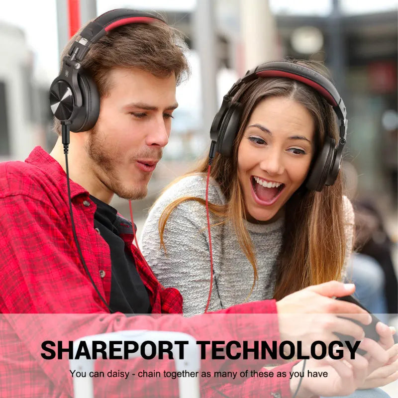 Wired Over Ear Headphone With Mic Studio DJ Headphones Professional Monitor Recording & Mixing Headset For Gaming