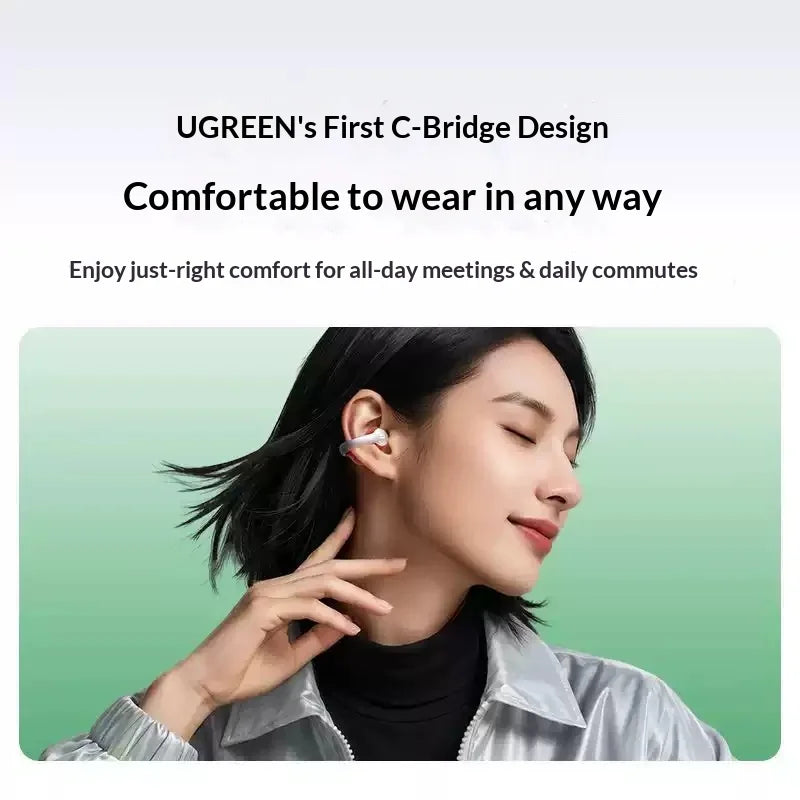 Ugreen Hitune X8 Open Ear Clip Headphones Ai Translation Bluetooth Headset Ai Recording Bluetooth Headset Super Long Batterylife