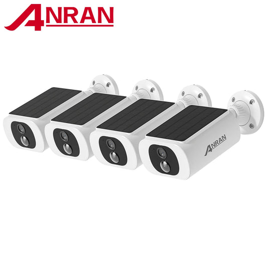 Solar Camera 4PCS Home Security Cameras Set 2.4G Wireless WIFI Camera Built-in Battery,Floodlight,Color Night Vision