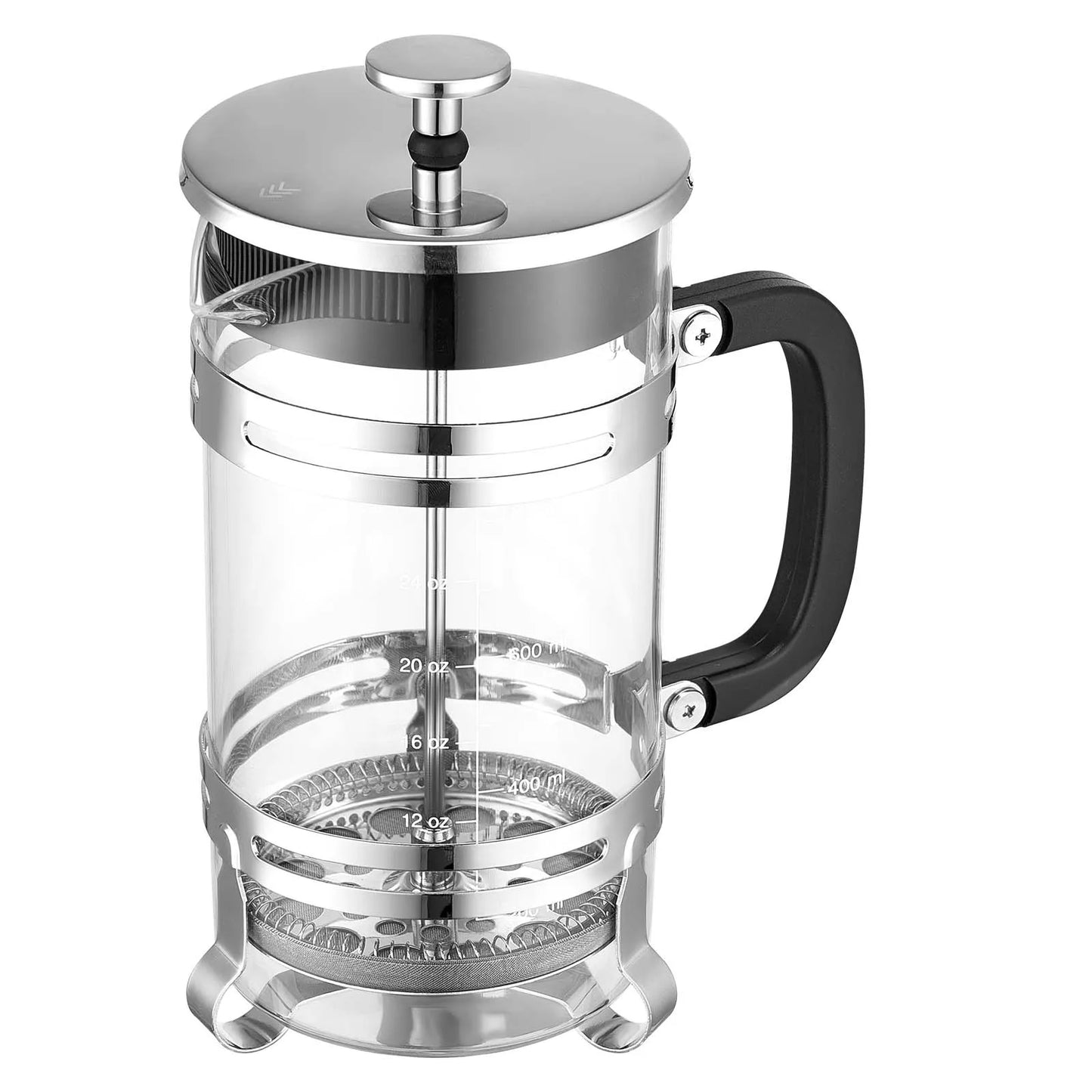 SucceBuy French Press Coffee Maker Borosilicate Glass Coffee Press Tea Maker with Stainless Steel Filter for Camping Travel Home