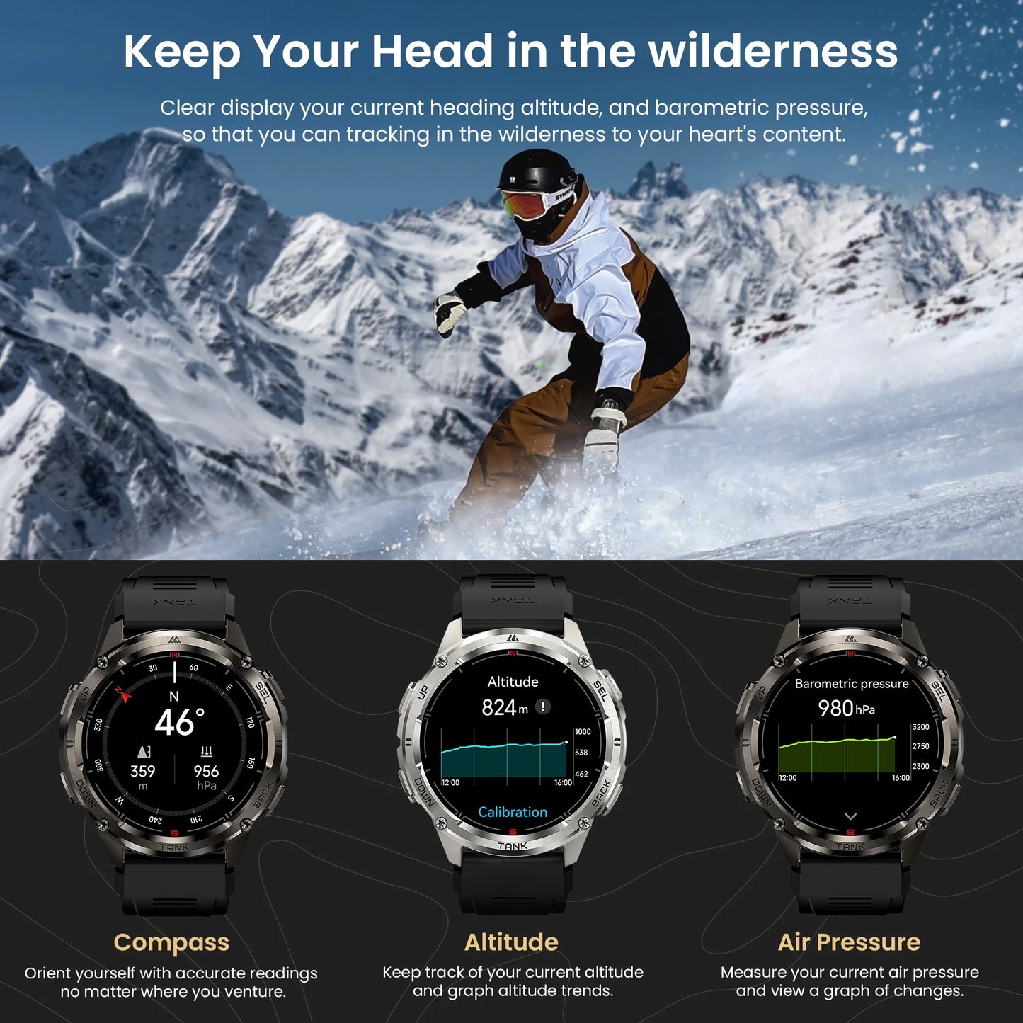 GPS Smart Watch for Men Bluetooth Call 5ATM IP69K Waterproof Men's Watch Stainless Steel Health Monitor