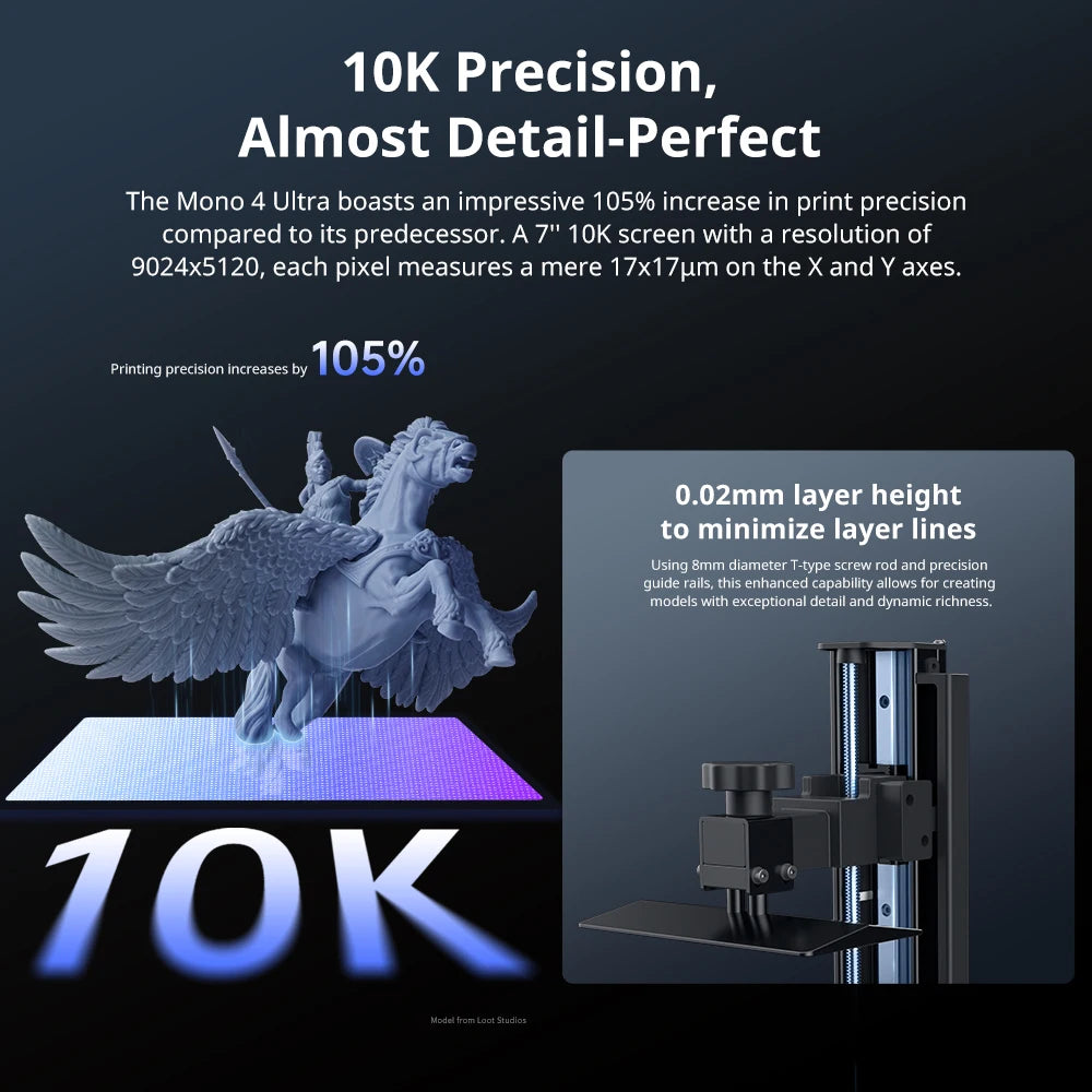Mono 4 Ultra AE Version LCD 3D Printer 7" 10K High Precision 3D Printing 2.2L Build Volume 236mm*231mm*430mm