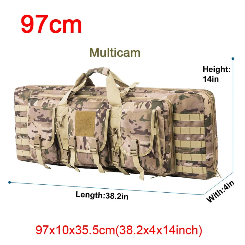 32 38 42 48 inch Tactical Double Rifle Case Molle Rifle Bag Sniper Airsoft Gun Case Backpack Hunting Gun Holster