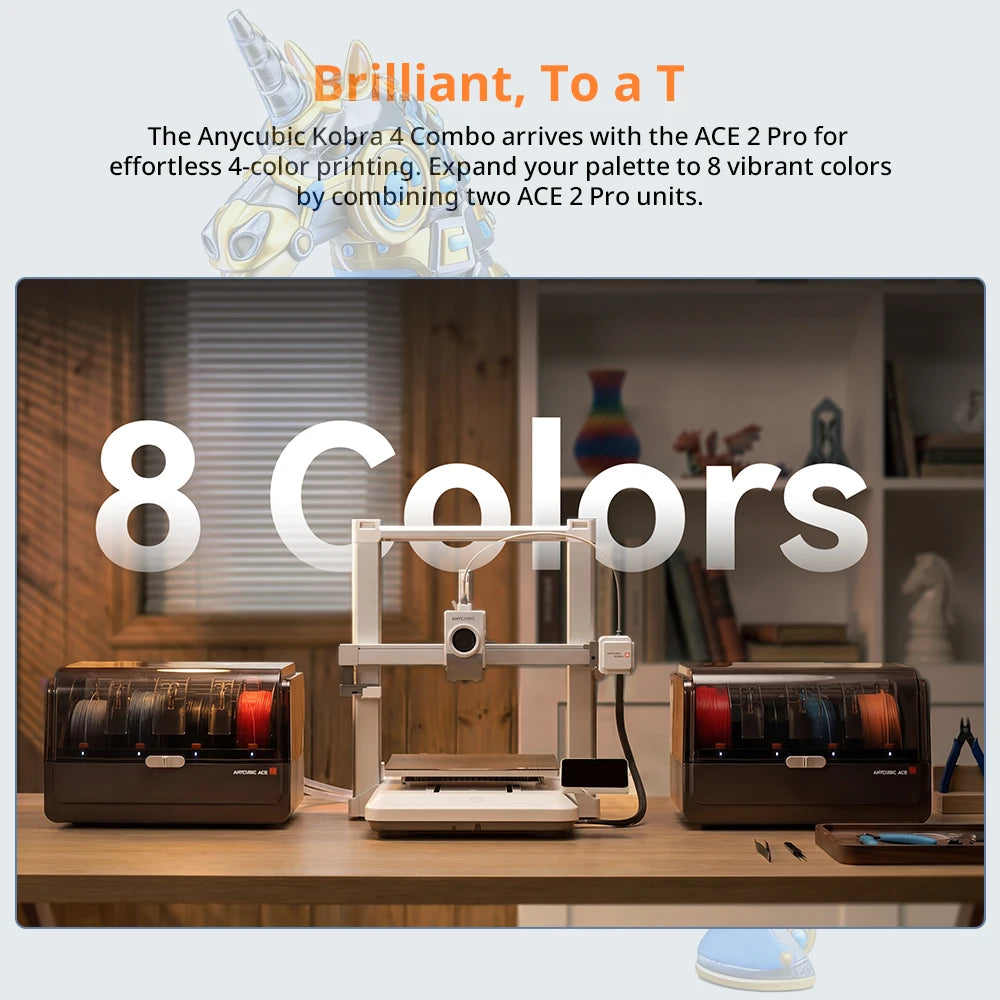 Combo 600mm/s Fast Printing Multi-Color 3D Printer Up to 8 Colors ACE 2 Pro Filament Drying APP Control FDM 3D Printer