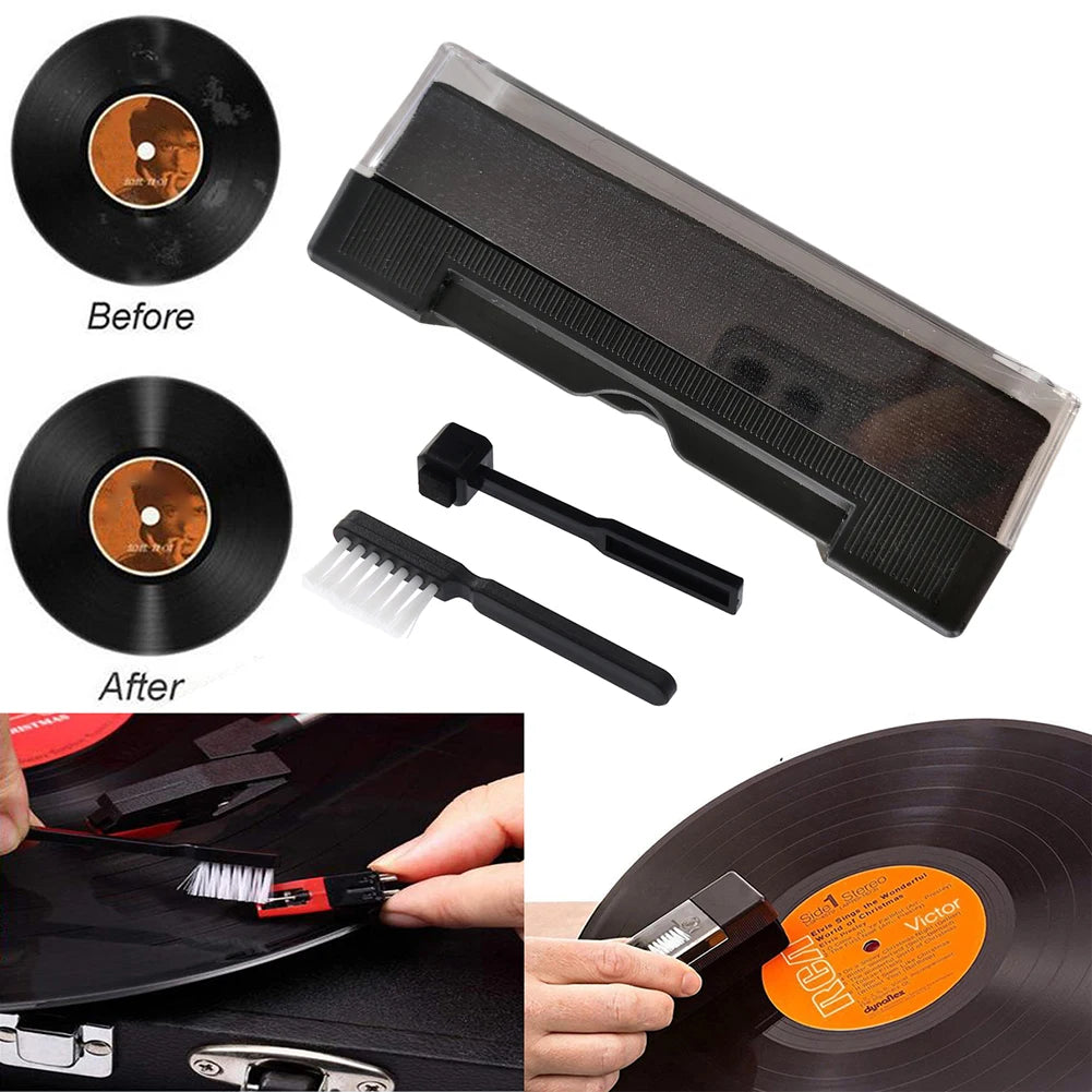 Anti Static Dust-Remover Vinyl Record Cleaner Cleaning Brush for Vinyl Record Player Dust-Remover-Brush Turntables Cleaning Kit