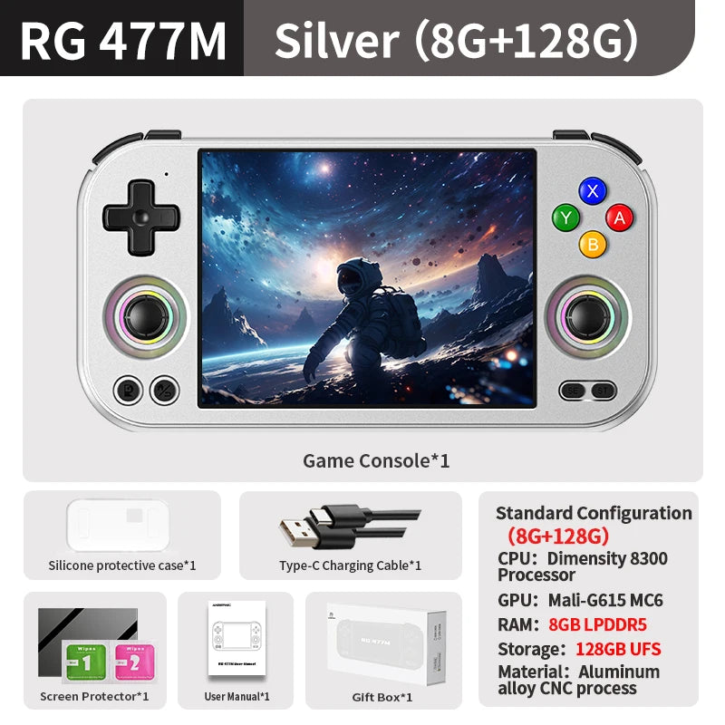 ANBERNIC RG 477M Retro Handheld Game Console Android 3D Hall Joystick Video Games Player Supports WIFI Al Assistant RixelHK FOTA