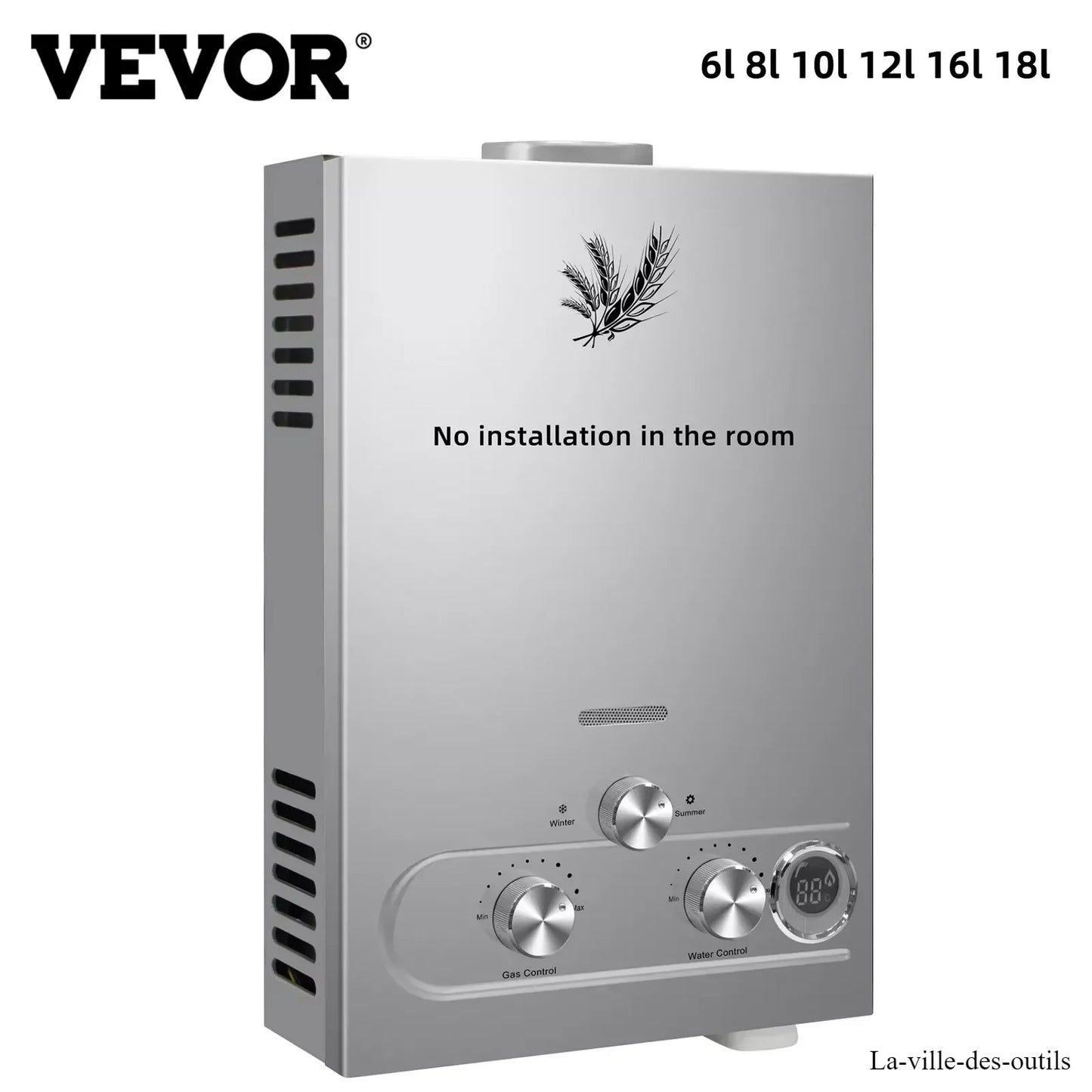 SIHAO LPG Water Heater 6L 8L 10L 12L 16L 18L Gas Water Heater Tankless Stainless Steel Boiler Outdoor Camping Appliance