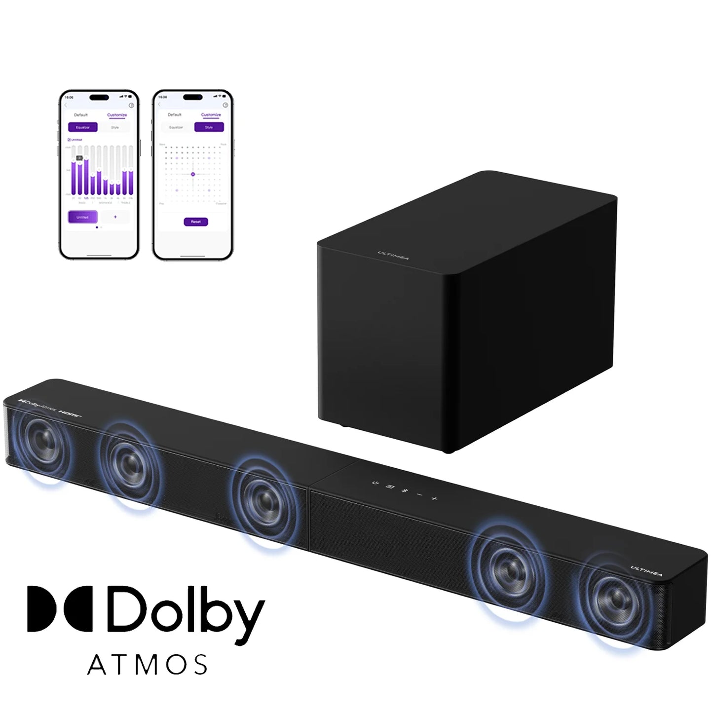 5.1 Soundbar with Dolby Atmos, 3D Surround System Soundbar for TV with Wireless Subwoofer,  APP Control, Home Theater TV