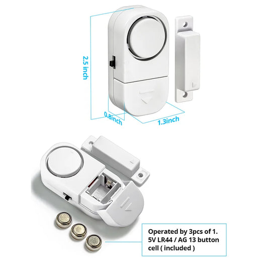 Window Door Sensor with Battery Independent Opening Magnetic Door Sensor 90db Wireless Security Alarm for Home House