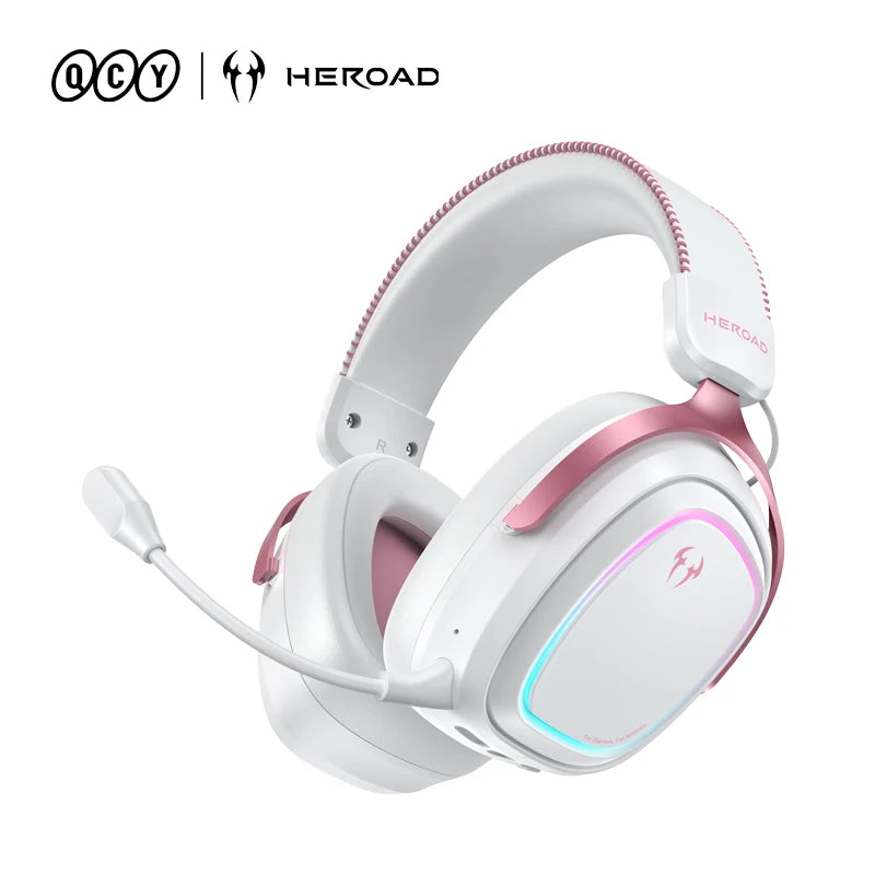 QCY Gaming Headset Heroad GT2 H5GMA THX Spatial Audio+7.1.4 Tri-mode RGB 3Mic ENC Over Ear Headphone for PC/PS5 Headset Gamer