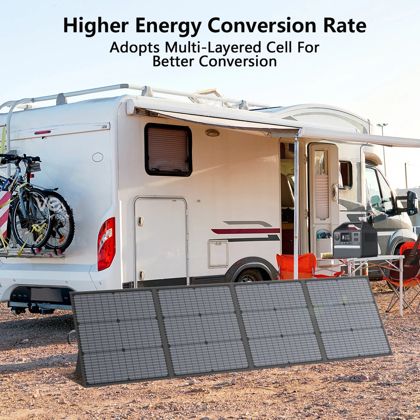 220W 40V Portable Solar Panel Waterproof Foldable Solar Panel Power Backup Solar Charger for Power Station RV Camping