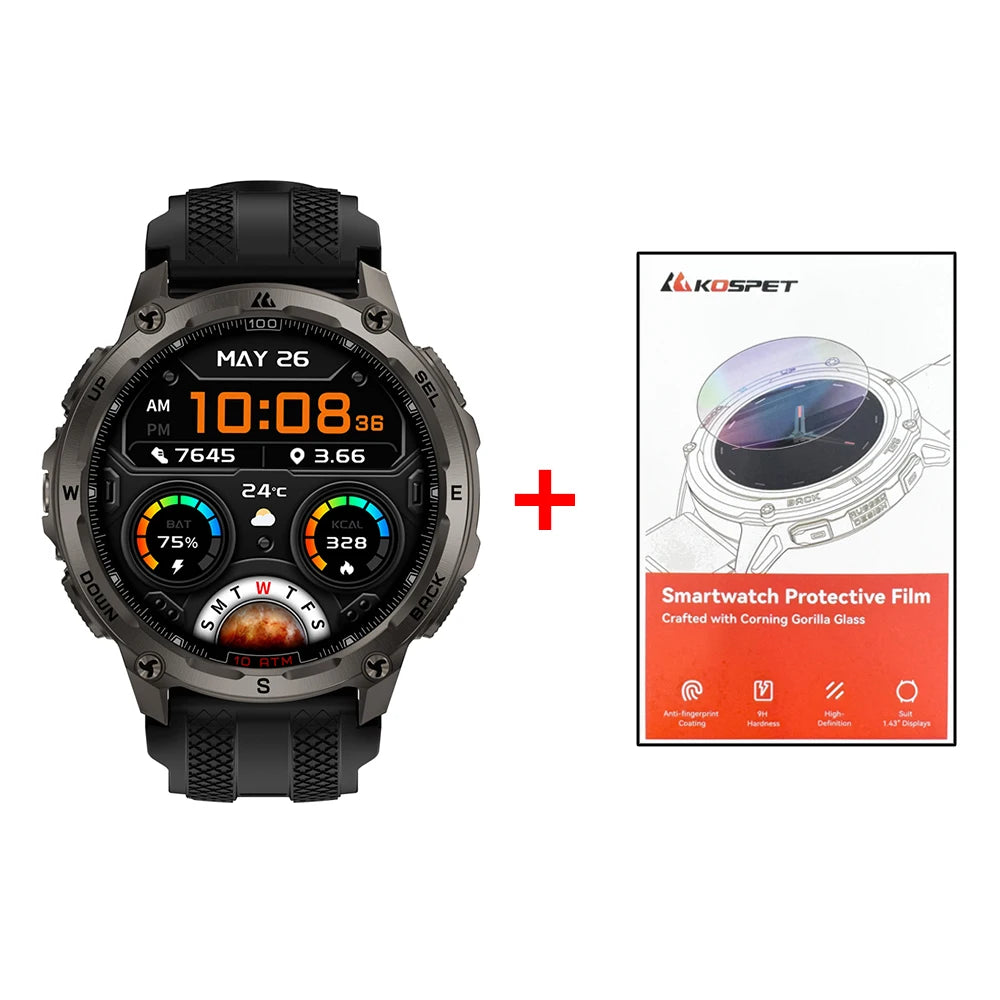 Tank T4 Smart Watch for Men 6-Sat GPS Offline Maps 10ATM Waterproof Heart Rate Diving Skiing Hiking for Android iOS