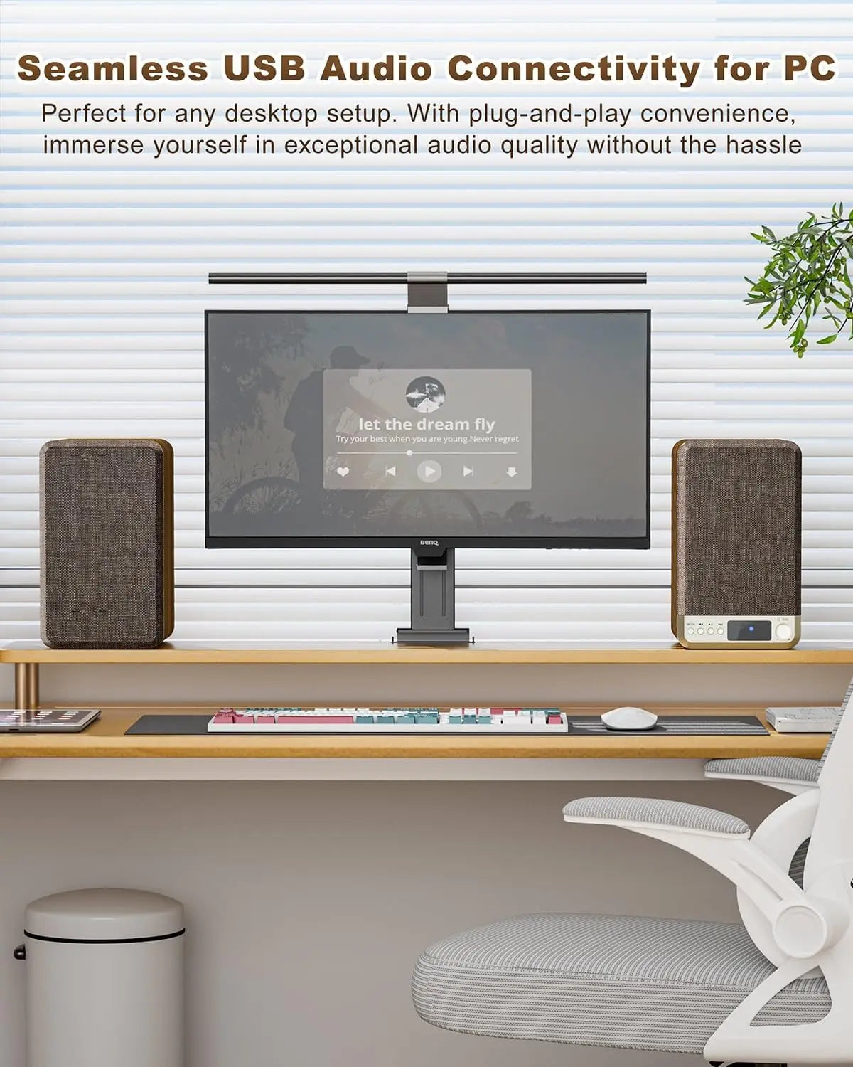 60W Active Bookshelf Speakers for Turntable, PC, Bluetooth 5.4, AUX/RCA Input, 3.5" Woofer, Home Stereo Sound