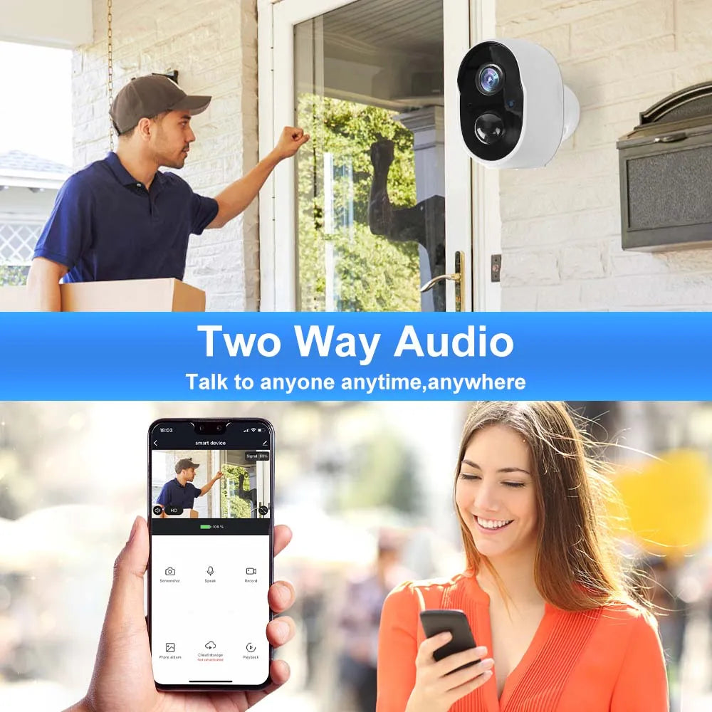 3MP 9000mAh Battery WIFI Surveillance Camera Tuya Smart Home Outdoor Security Protection Wireless CCTV Camera Solar Panel