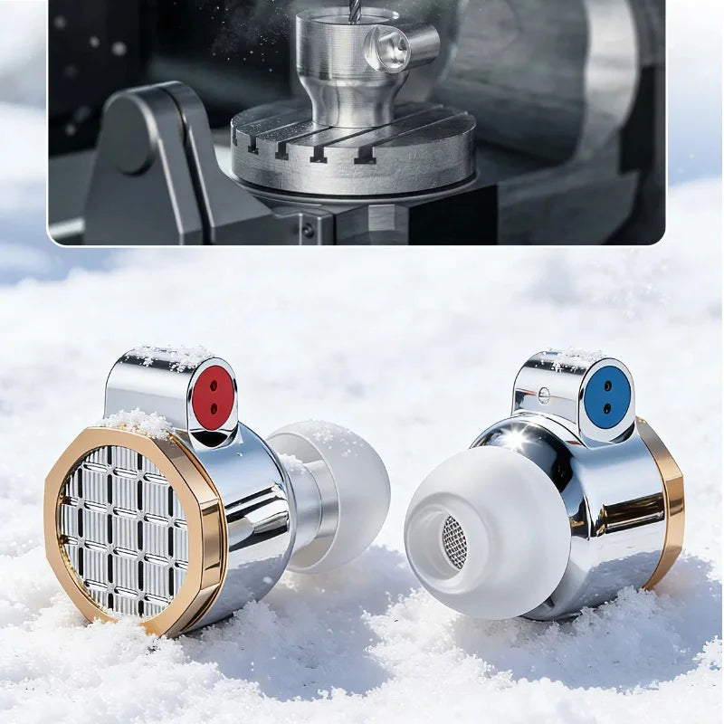 Fiio Oak Nano Moving Coil In-Ear Headphones Beryllium Metal Diaphragm Hifi Beryllium Metal Dome Diaphragm Three Kinds Plugs